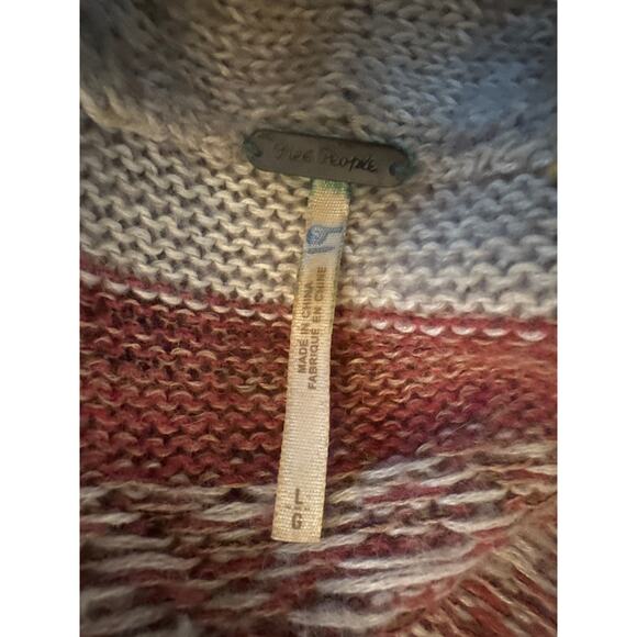 Women L Free People Yesterday's Smile Boho Maxi Cardigan Duster Sweater Stripe - Picture 6 of 6